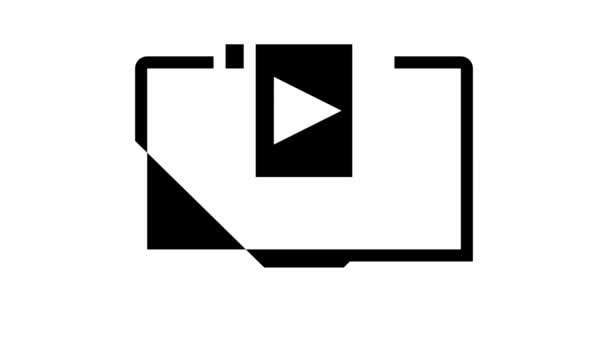 ( 영어 ) film watching on laptop glyph icon animation — 비디오