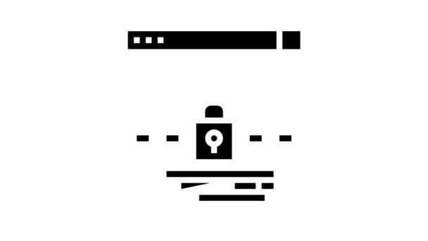 Hangslot beveiligingstechnologie tool glyph pictogram animatie — Stockvideo