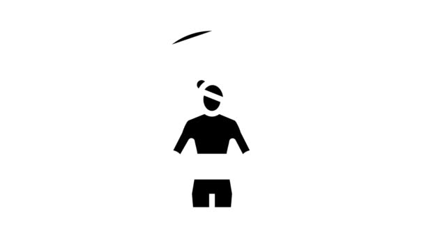 Springseiltraining Athlet Glyphen-Ikone Animation — Stockvideo