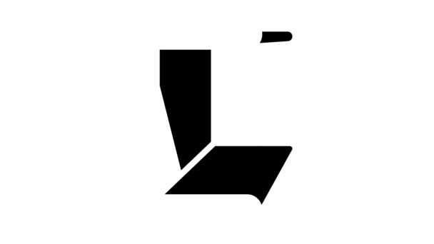 Canale profilo metallico icona glyph animazione — Video Stock