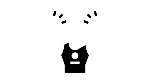 Powerlifting sport glyph ikon animáció — Stock videók