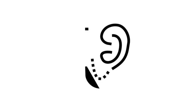 Fül műtét glyph ikon animáció — Stock videók