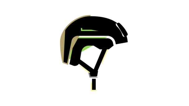 Helm Soldat Farbe Symbol Animation — Stockvideo