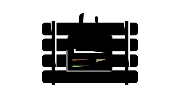 Bomba cor perigo ícone animação — Vídeo de Stock