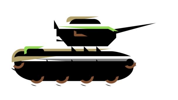 Tank machine kleur pictogram animatie — Stockvideo