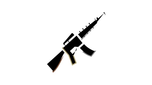 Rifle arma color icono animación — Vídeos de Stock