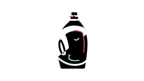 Detergente líquido botella color icono animación — Vídeos de Stock