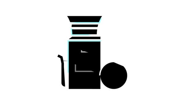 Waterstof gas station kleur pictogram animatie — Stockvideo
