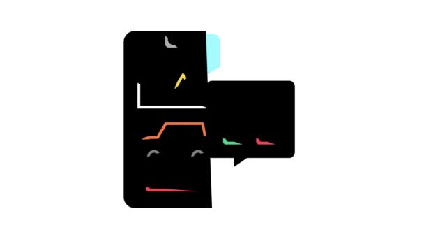Repostar coche a través de la animación icono de color aplicación de teléfono — Vídeos de Stock