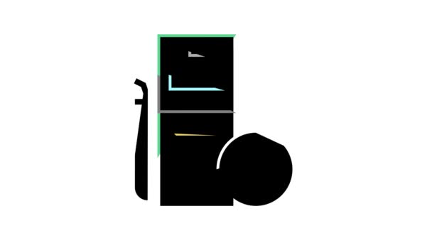 Bio-diesel gas station color icon animation — Stock Video