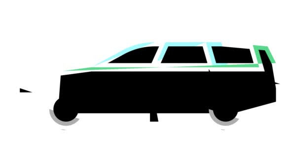 Wagen auto kleur pictogram animatie — Stockvideo