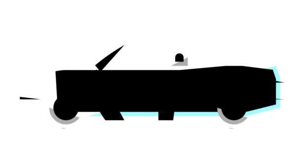 Animação ícone de cor do carro conversível — Vídeo de Stock