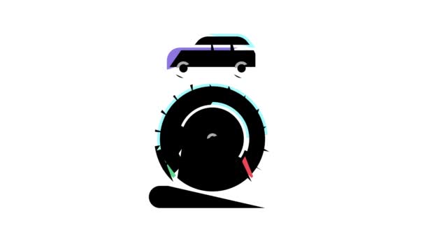 Chilometraggio auto attrezzature colore icona animazione — Video Stock