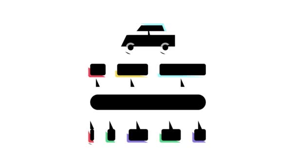 Animace ikon barev dekodéru vinového kódu — Stock video