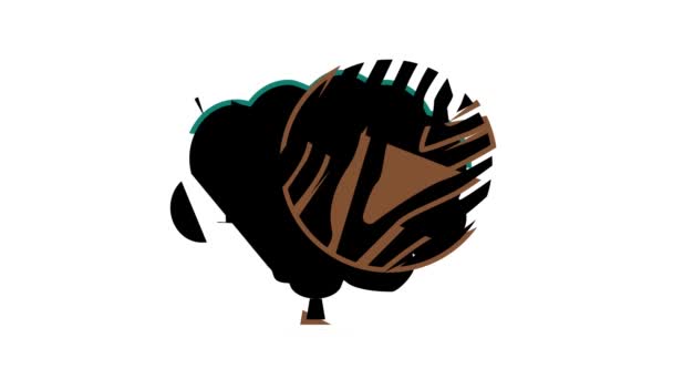 Animace ikon ořechového dřeva — Stock video