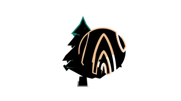 Gran trä färg ikon animation — Stockvideo