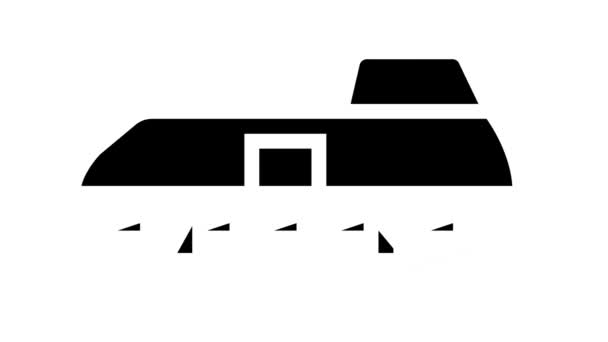 Animação ícone linha bote salva-vidas — Vídeo de Stock