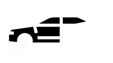 Sedan otomobil hattı simgesi canlandırması