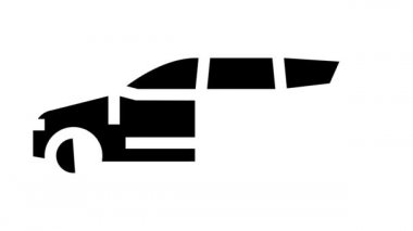 Van minivan otomobil hattı simgesi canlandırması