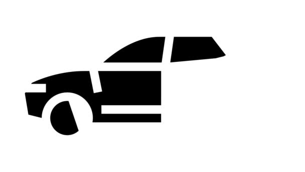 Suv auto lijn pictogram animatie — Stockvideo