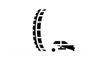 Yarış lastikleri çizgi simgesi canlandırması