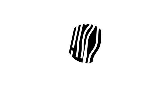 Línea de madera de cedro icono de animación — Vídeo de stock