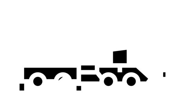 Máquina de defesa aérea glifo ícone animação — Vídeo de Stock