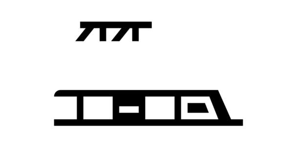 Fireboat glyph ikona animace — Stock video