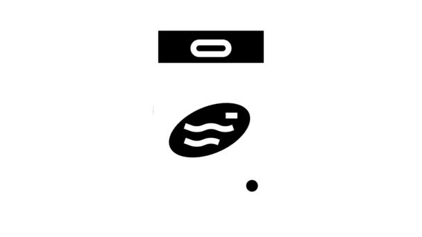 Bolsa de polvo glifo icono de animación — Vídeo de stock