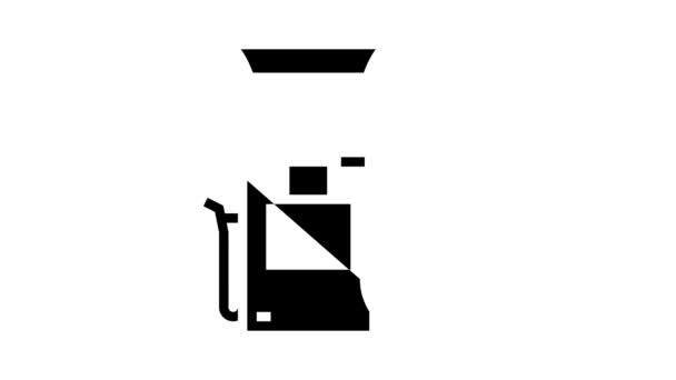 Carga de coche eléctrico estación glifo icono de animación — Vídeo de stock