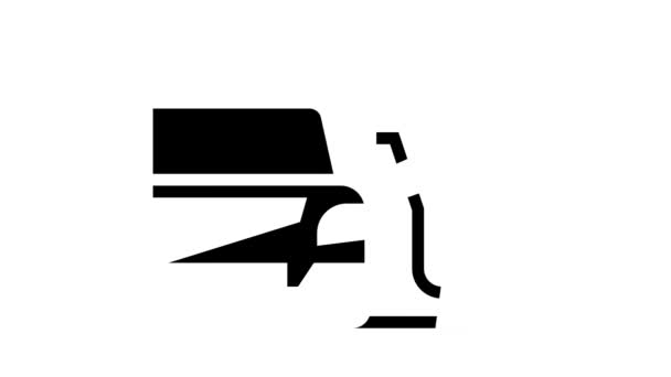 Tankowanie samochodu na stacji benzynowej animacja ikona glifa — Wideo stockowe