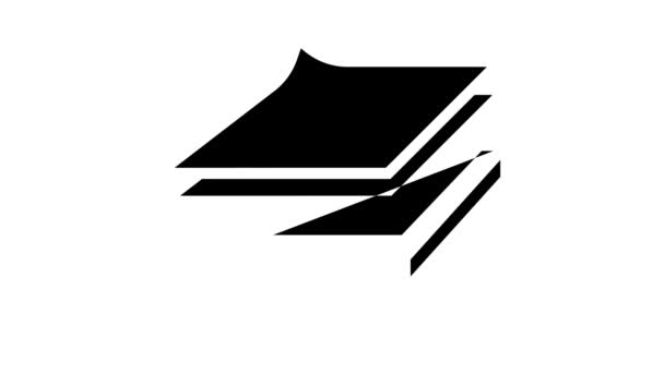 Lista de papel produção de madeira glifo ícone animação — Vídeo de Stock