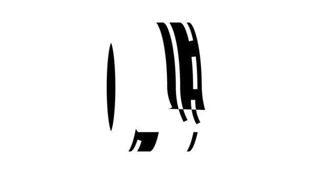 Impiallacciature glyph in legno icona animazione — Video Stock