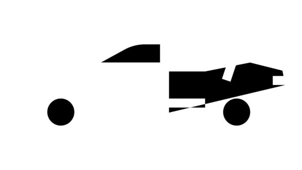 Седан автомобіль гліф іконка анімація — стокове відео