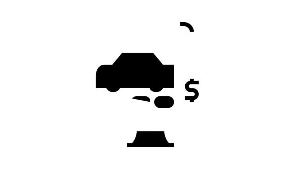 Acheter voiture en ligne glyphe icône animation — Video