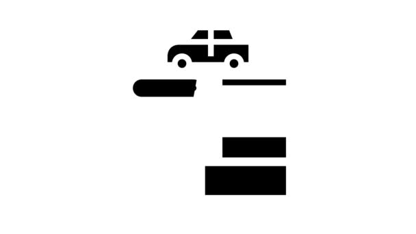 Auto service geschiedenis glyph pictogram animatie — Stockvideo