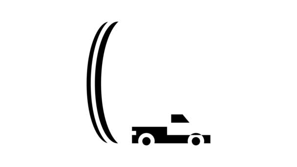 Carreras neumáticos glifo icono de animación — Vídeo de stock