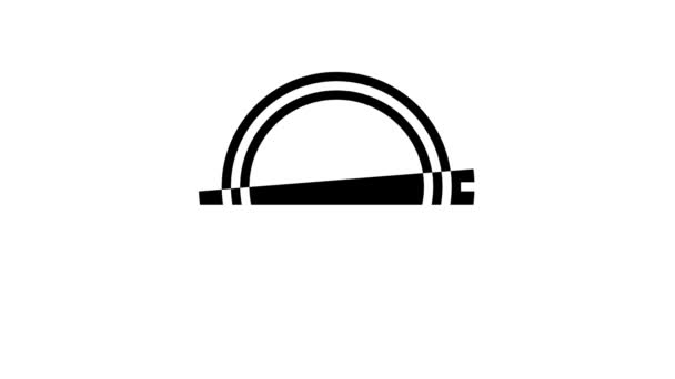 Autobahn Reifen Glyph-Symbol Animation — Stockvideo