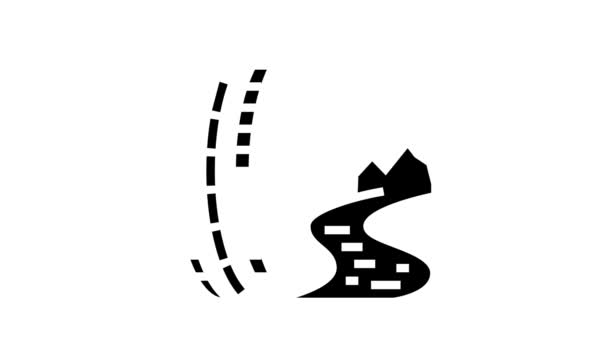 Terreno de lama pneus glifo ícone animação — Vídeo de Stock