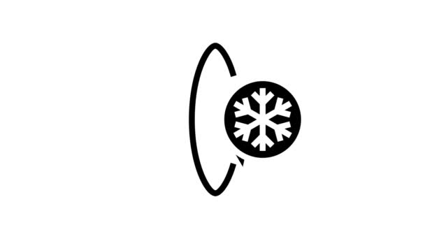 Eis Winterreifen Glyphen-Symbol Animation — Stockvideo