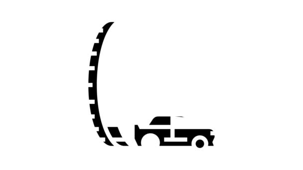 Neumáticos de pasajeros glifo icono de animación — Vídeo de stock