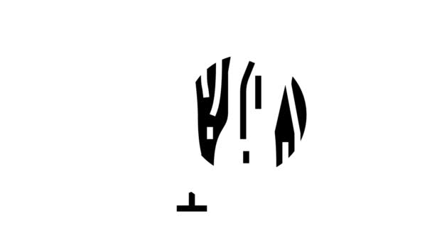 As hout glyph pictogram animatie — Stockvideo