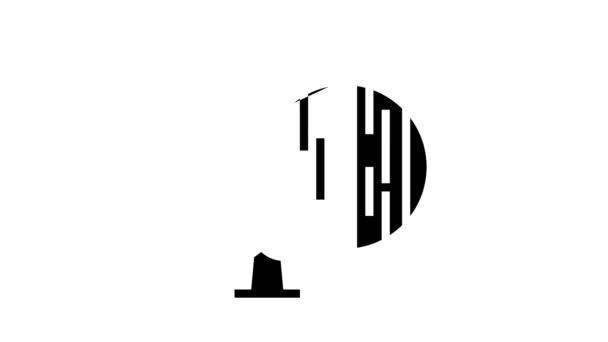 흑단 목재 글 리프 아이콘 애니메이션 — 비디오