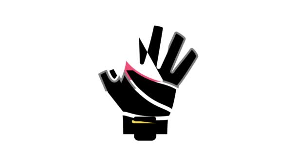 Handschoenen fietser accessoire kleur pictogram animatie — Stockvideo