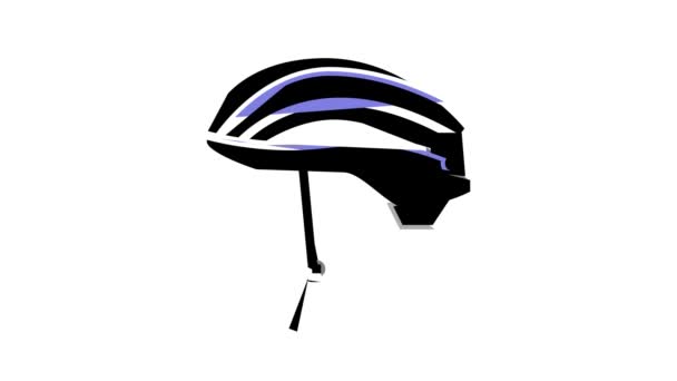 Casco de proteger para la animación icono de color ciclista — Vídeo de stock