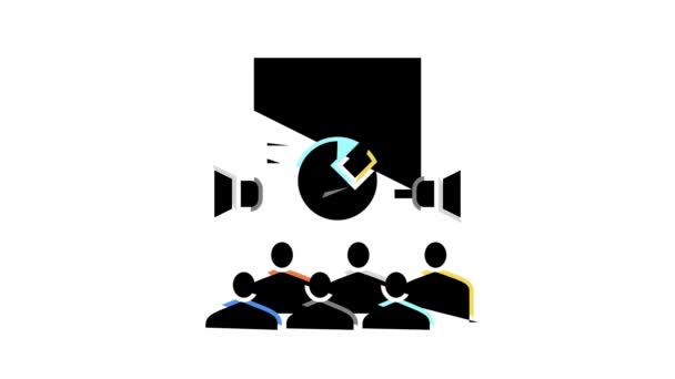 Relaciones públicas copywriting animación icono de color — Vídeo de stock
