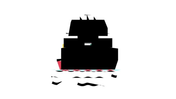 Transporte marítimo entrega color icono animación — Vídeos de Stock