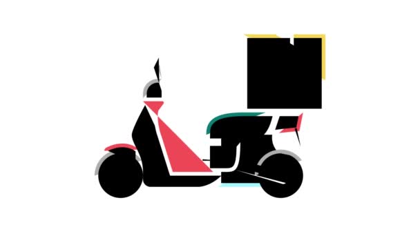Motorrad Lieferung Farbe Symbol Animation — Stockvideo