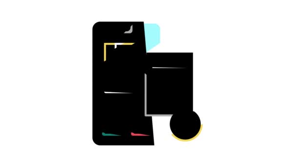 Calculadora de envío icono de color animación — Vídeo de stock