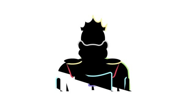 Βασιλιά εικονίδιο χρώμα βασίλειο animation — Αρχείο Βίντεο